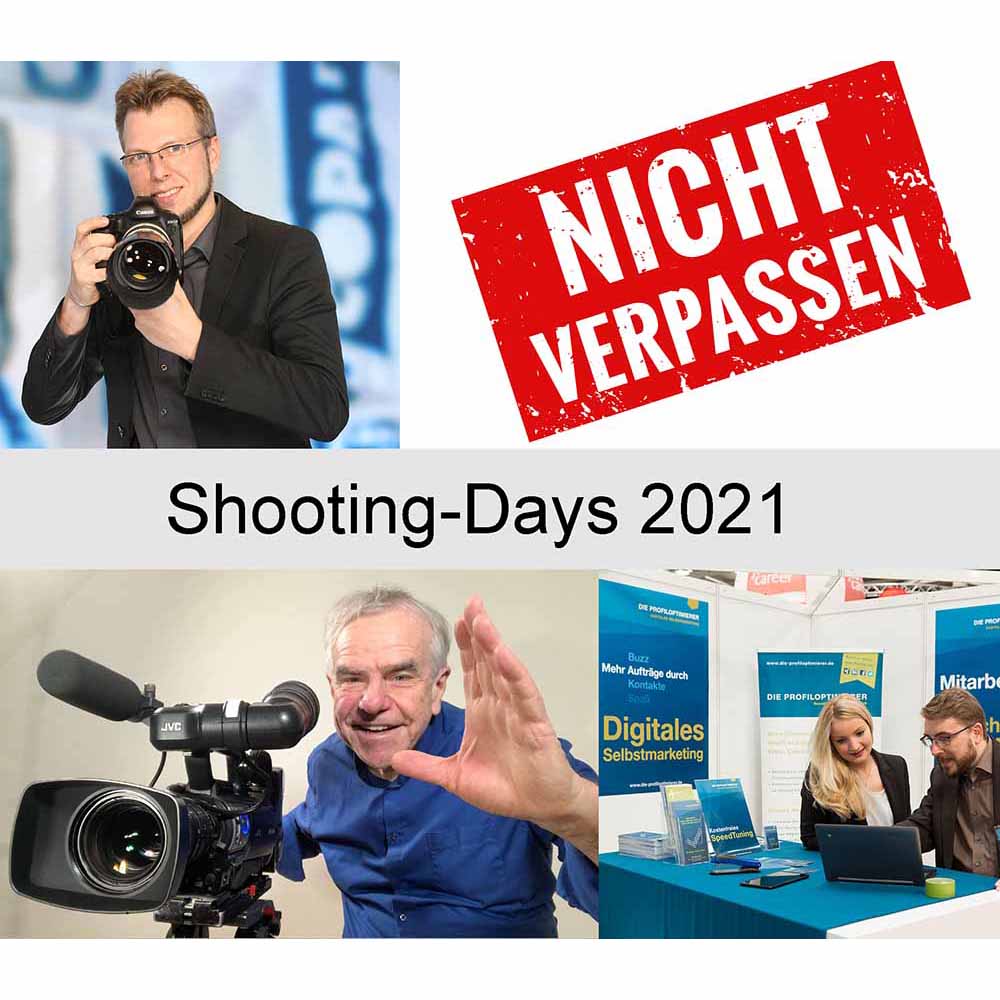 Shooting-Days 2021 (Rabatt für M-Point Mitglieder) So optimieren Sie Ihren Business-Auftritt mit Foto, Video und Web